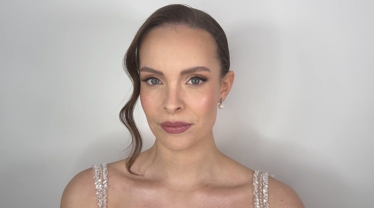 Romantic bridal look on fair skin